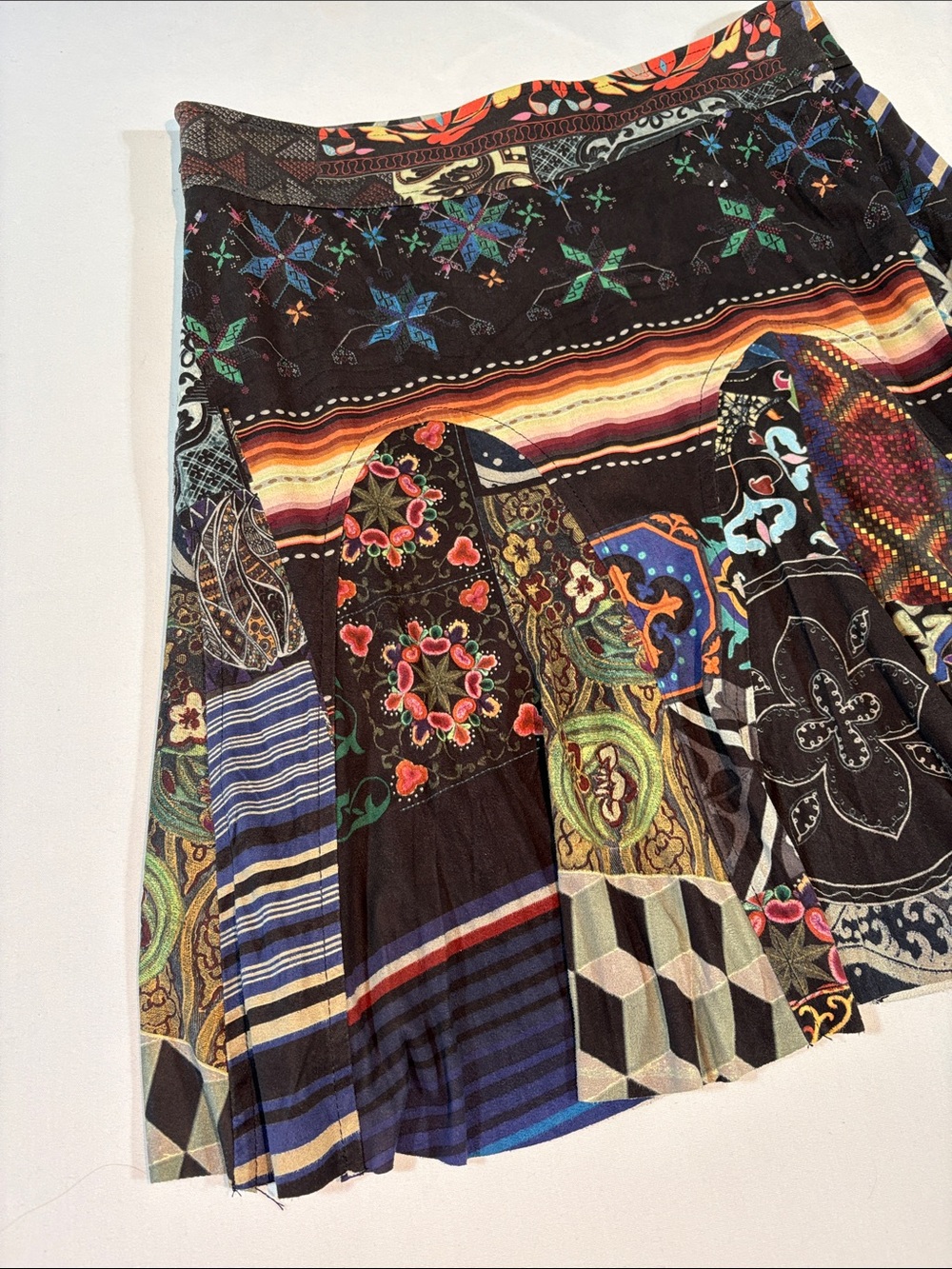 Desigual Skater Skirt size Medium Multicolor patchwork lined - Picture 8 of 15